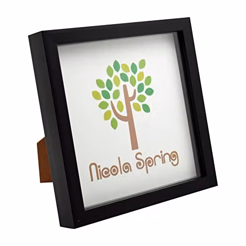 Nicola Spring Pack of 5 Black Square 3D Shadow Box Photo Frames for Crafts and Keepsakes – 5
