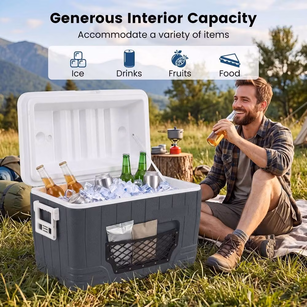 EONLION 45L Insulated Portable Hard Shell Cooler Box in Dark Grey – 6