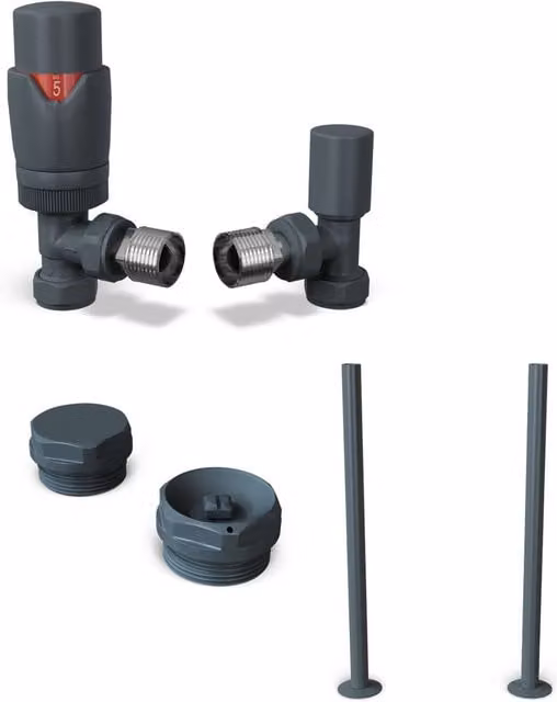 Stirling Bold Thermostatic Radiator Valve Installation Kit in Anthracite Grey