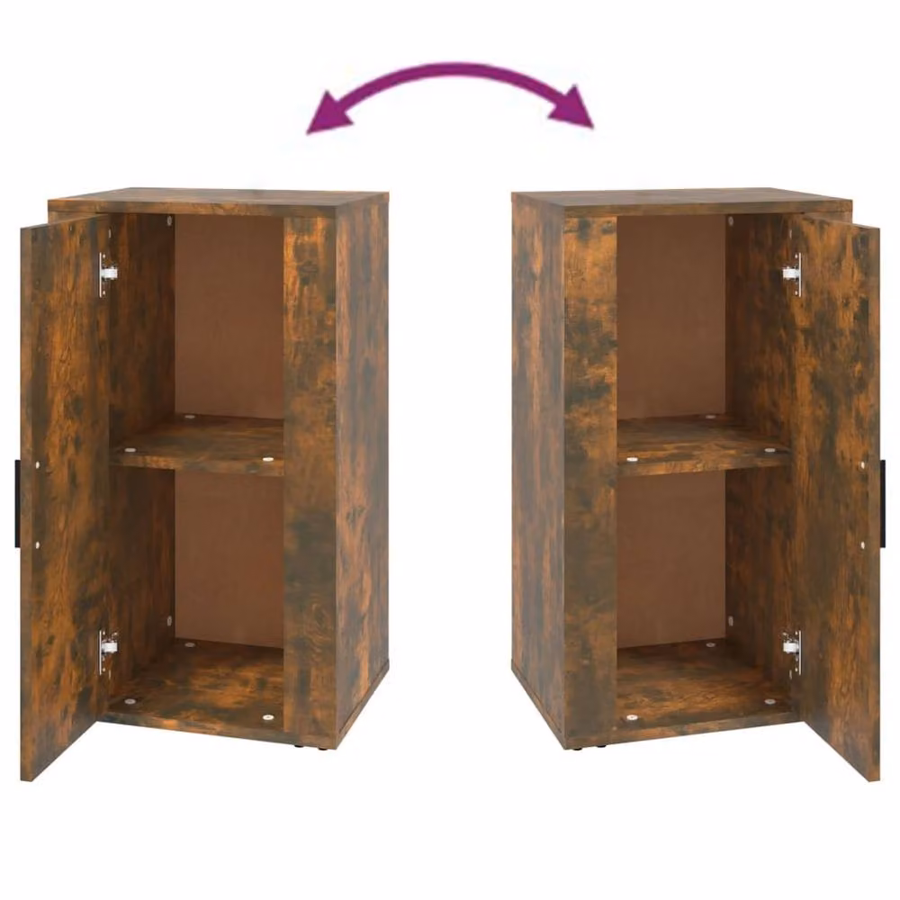 Berkfield Home Smoked Oak Sideboard in Brown, W/D/H: 40 x 33 x 70 cm – 4