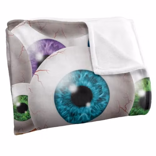 JQ Licensing James Piazza Eyeball Pattern Super Soft Fleece Throw Blanket, Multicolour, W: 91 cm, D: 147 cm – 2