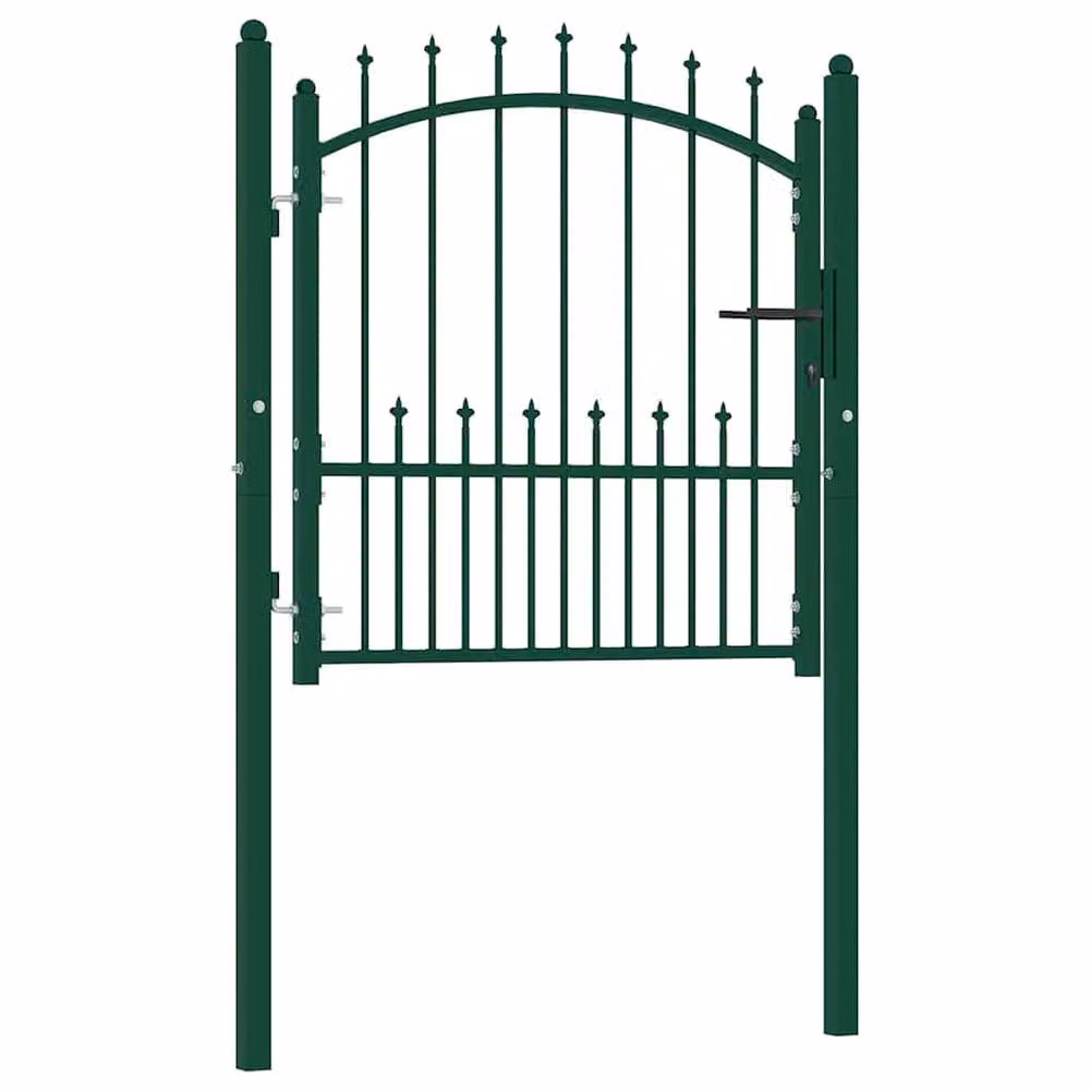 Berkfield Home Green Steel Spiked Swing Fence Gate W/H: 100 x 100 cm – 2