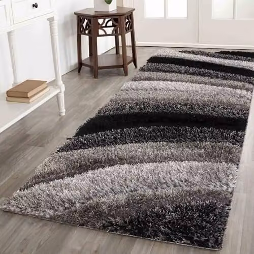 Desire Rugs Modern Soft Waves Shimmer Shaggy Area Rug in Grey, W: 120 cm x L: 170 cm – 4