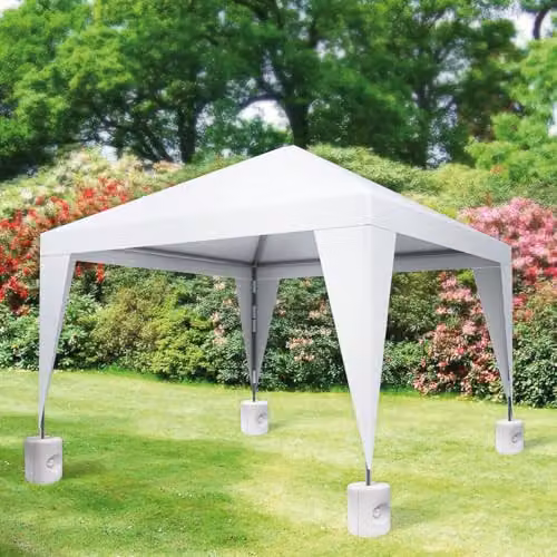 mysmartbuy Set of 4 White Plastic Gazebo Leg Weights for Gazebos, Marquees and Tents, H 25 cm x W 21 cm x D 21 cm – 1