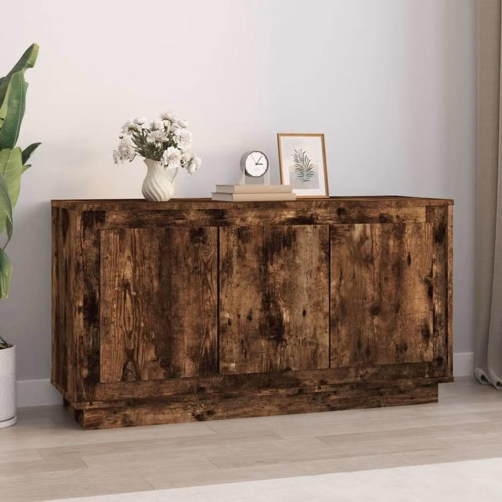 Berkfield Home Smoked Oak Sideboard in Brown, W/D/H: 102 x 35 x 55 cm – 2