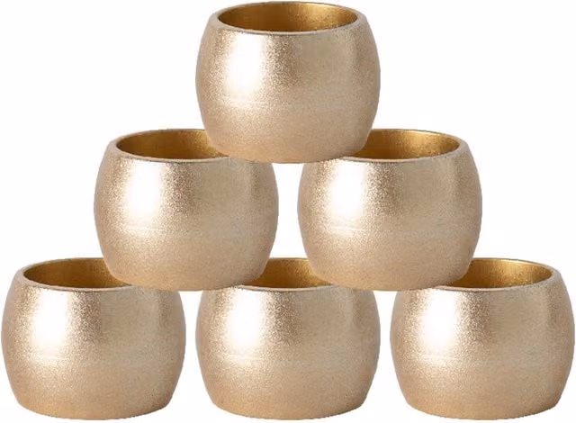 Argon Tableware Gold Metallic Coasters, Pack of 6, Diameter: 10 cm
