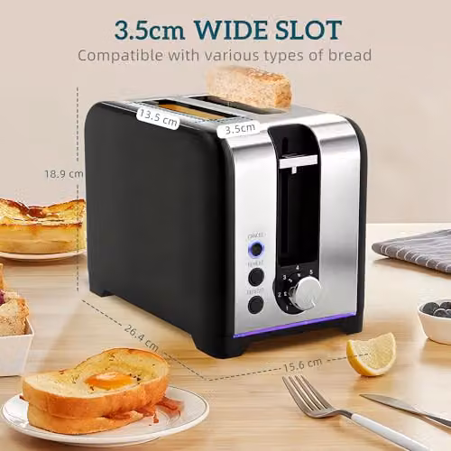 HOMCOM Kettle and Toaster Set in Black – 3