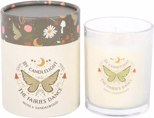 Something Different Moss and Sandalwood Fairy Wing Scented Votive Candle in White