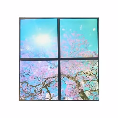 ENERJ Cherry Blossom Sky LED Ceiling Light Panel Set, 4 Pack, Multicolour, W/D/H: 60 x 60 x 60 cm, 40W, 6500K Cool White