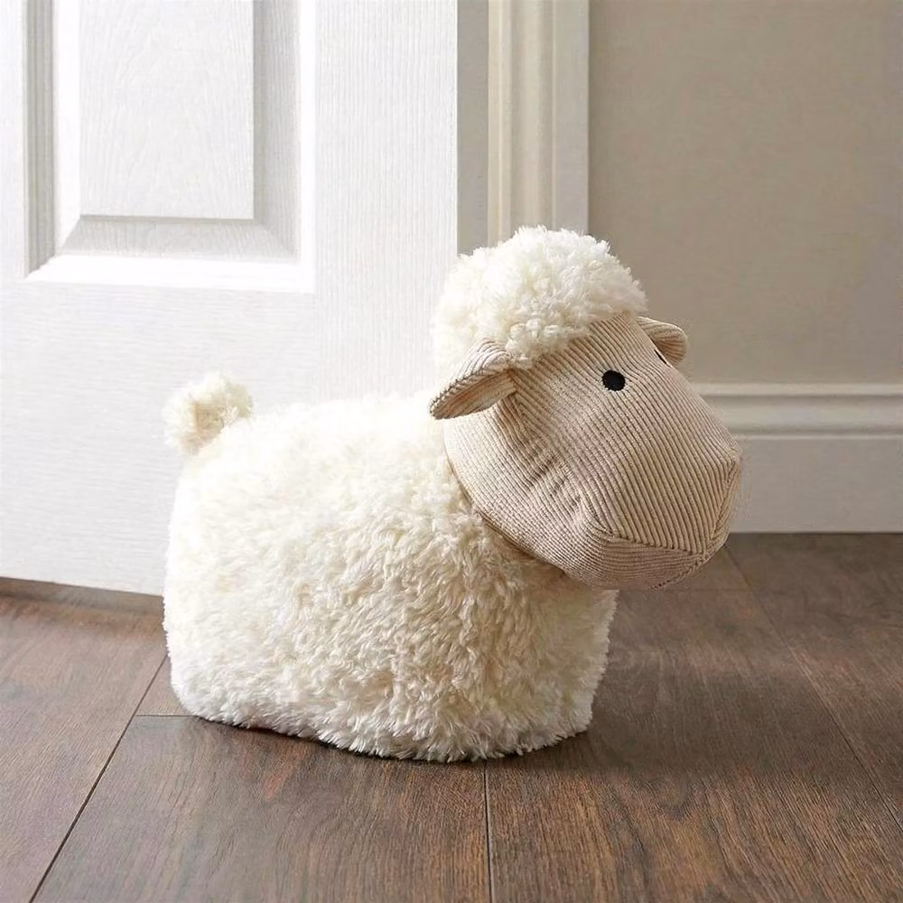 SPETLEK Fluffy Sheep Soft Door Stop in White – 2