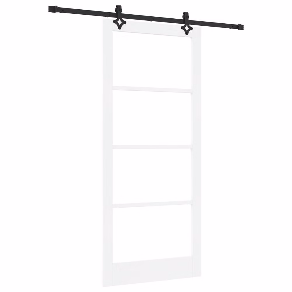 Berkfield Home Orkdal Sliding Door with Hardware Set in White Lacquered Solid Wood and Glass, Beige – 2