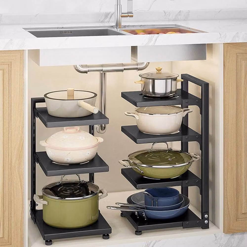 KORVIXA 5 Tier Adjustable Carbon Steel Study Rack in Black – 3