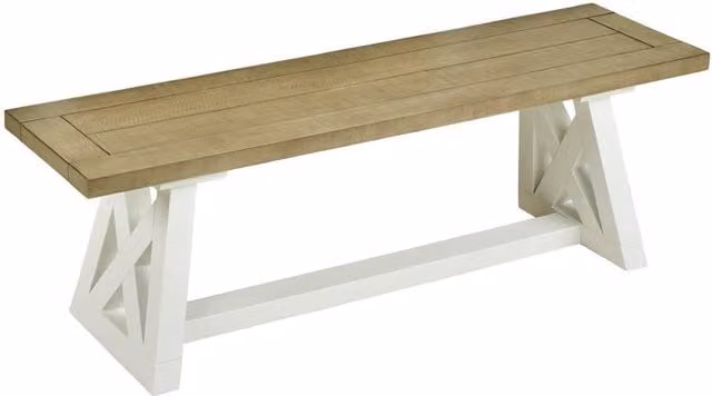 Statement Furniture Oxford Wooden Dining Bench in White, W/D/H: 140 x 45 x 45 cm