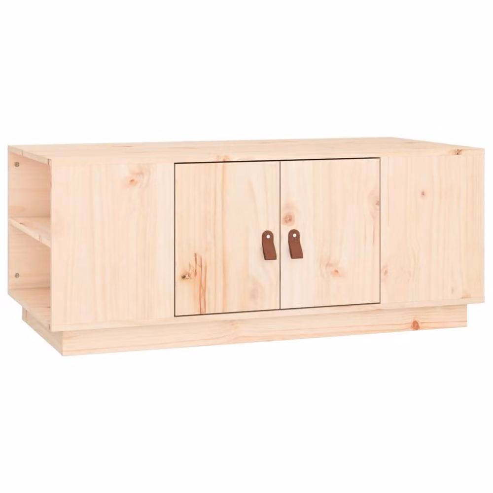 Berkfield Home Beautiful Rectangular Coffee Table in Natural Solid Pine, W/D/H: 100 x 50 x 41 cm – 2