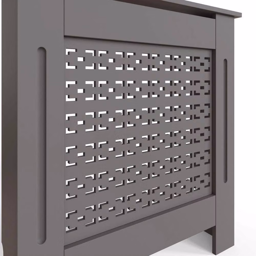 ERGOVEXA Grey Geometric Pattern MDF Radiator Cover, W/D/H: 82.3 x 78.0 x 19.0 cm – 3