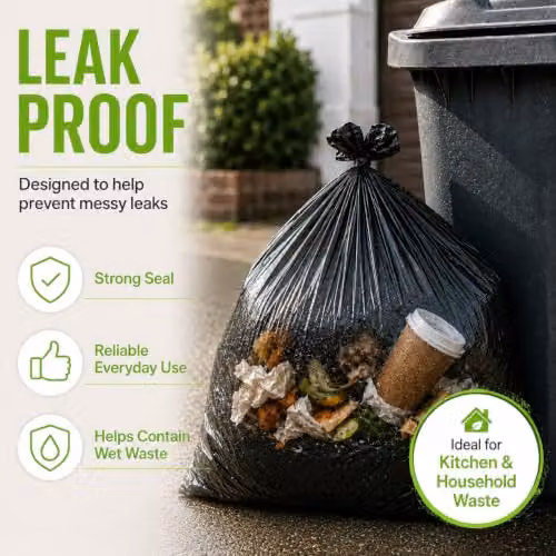 Ecobag Heavy Duty Black Refuse Sacks, 100L, W: 73.6 cm, H: 99.0 cm – 4
