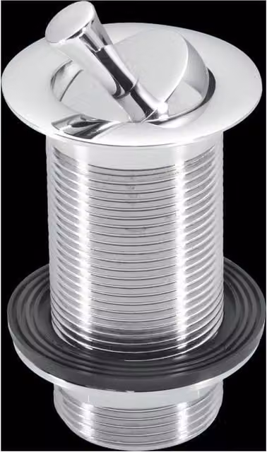 McAlpine 1.25" Chrome Plated Brass Basin Waste with Swivel Handle Plug in Silver