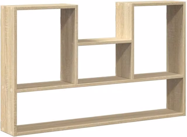 Berkfield Home Sonoma Oak Wall Shelf in Light Tan, W/D/H: 99 x 15 x 60 cm – 1