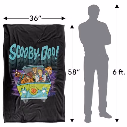 LOGOVISION Scooby Doo Frightened Driving Super Soft Fleece Throw Blanket, Multicolour, W: 91.44 cm x D: 91.44 cm x H: 147 cm – 4