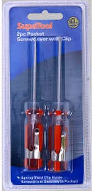 SupaTool Manual Steel Screwdriver Set, Pack of 2, Red