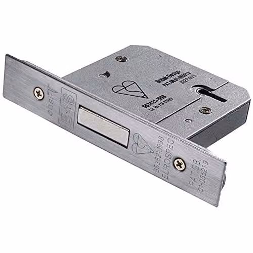 Loops 76mm 5 Lever BS Mortise Deadlock in Satin Stainless Steel