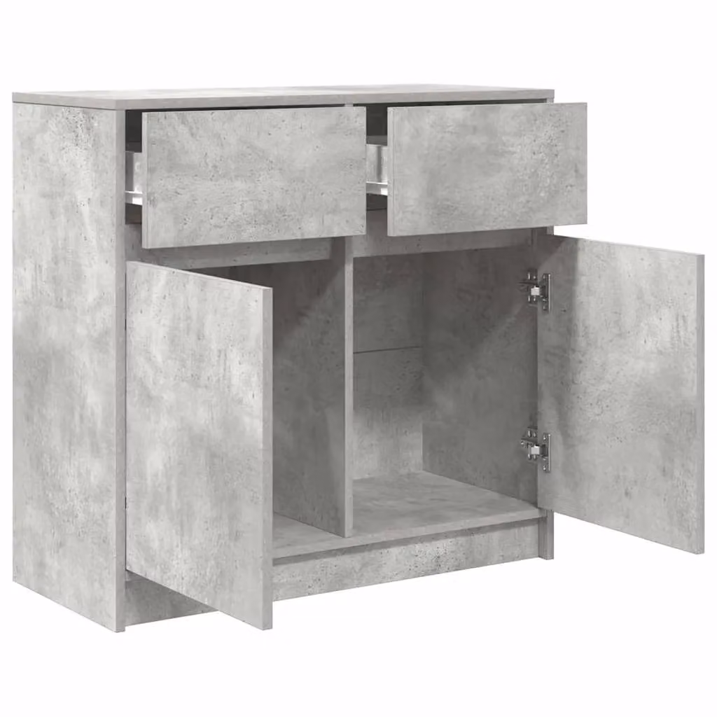 Berkfield Home Sideboard with Drawer in Concrete Grey, W/D/H: 80 x 34 x 76 cm – 2