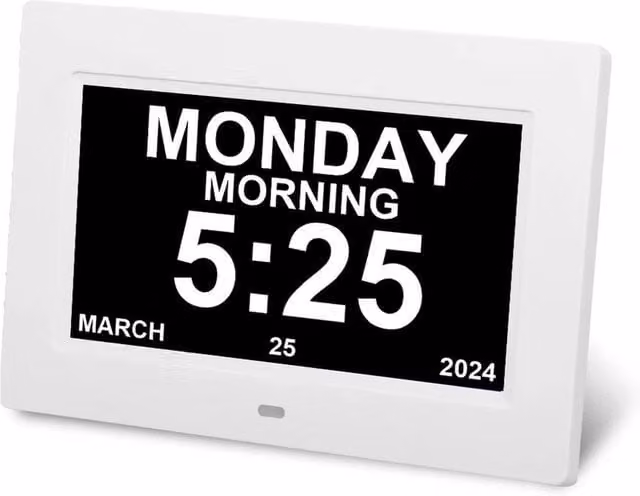 EONLION White Digital Tabletop Alarm Clock with Large Display