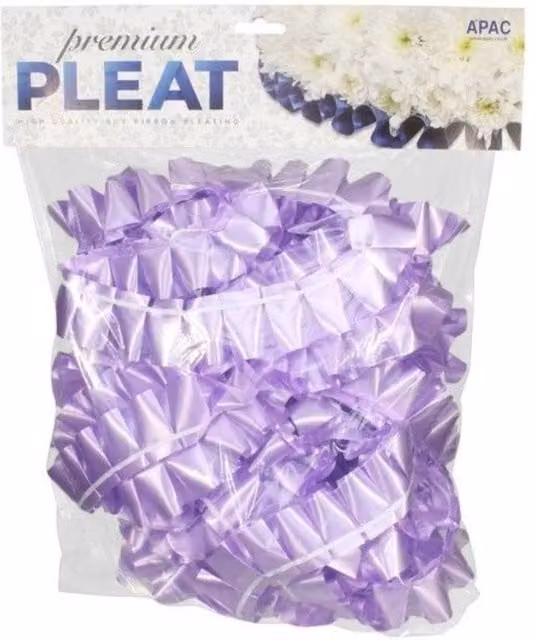 KDMD Premium Lavender Pleat Ribbon, Purple, Width: 5 cm, Length: 30 m