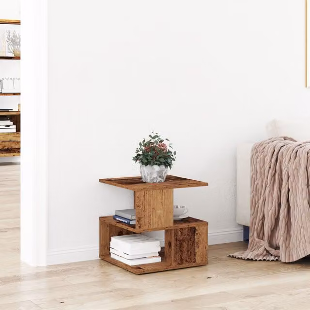 Berkfield Home Square Side Table in Brown, W/D/H: 40 x 40 x 40 cm – 1