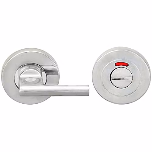 Loops Disabled Turn Lock and Release Handle with Indicator in Bright Stainless Steel Silver