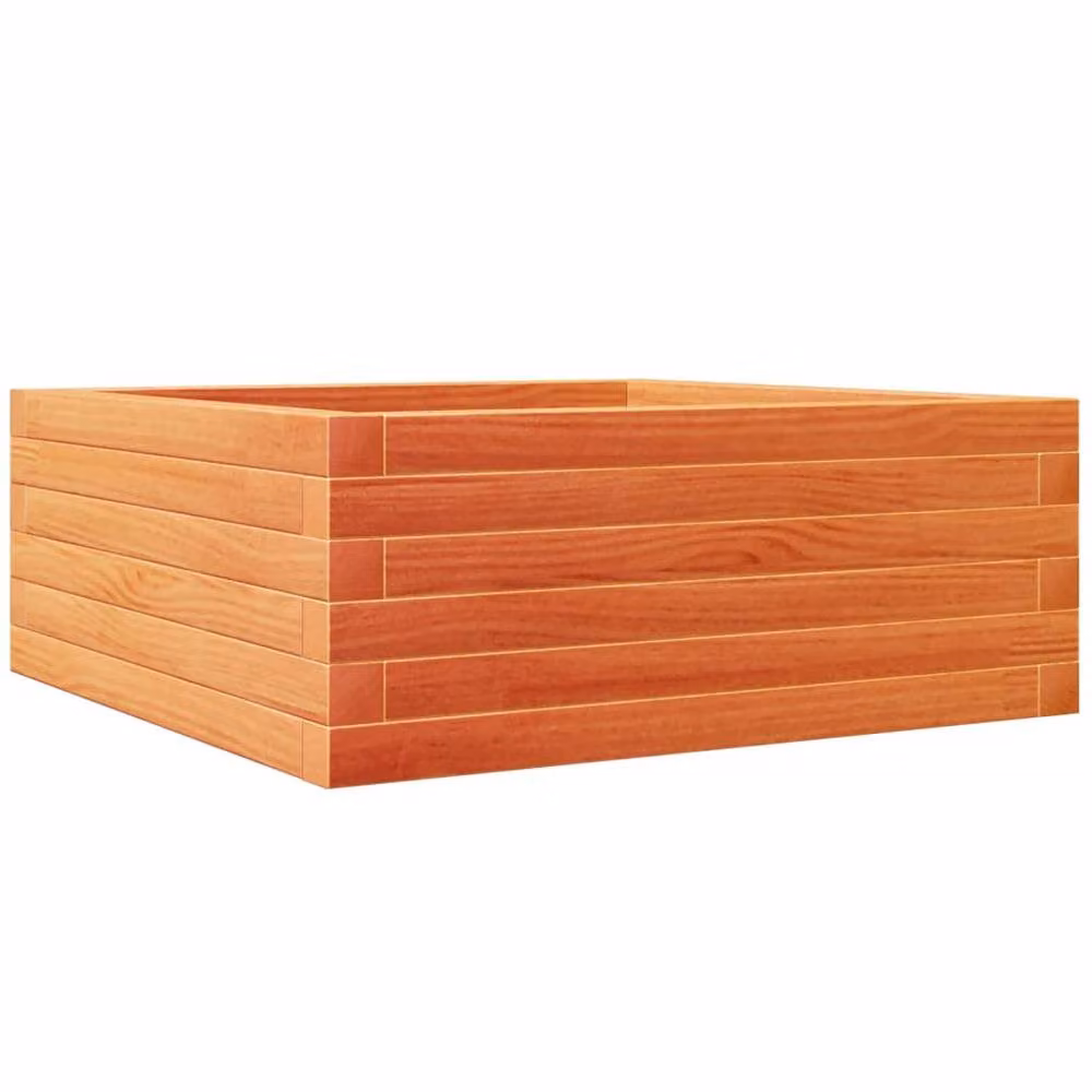 Berkfield Home Decorative Garden Planter in Brown Solid Wood, W/D/H: 60 x 60 x 23 cm – 2
