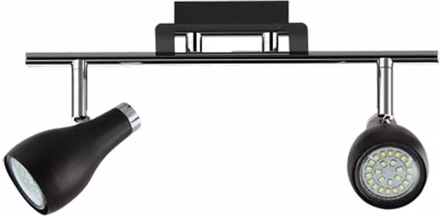 CGC Lighting Jonah Two Head Adjustable LED Ceiling and Wall Light in Black