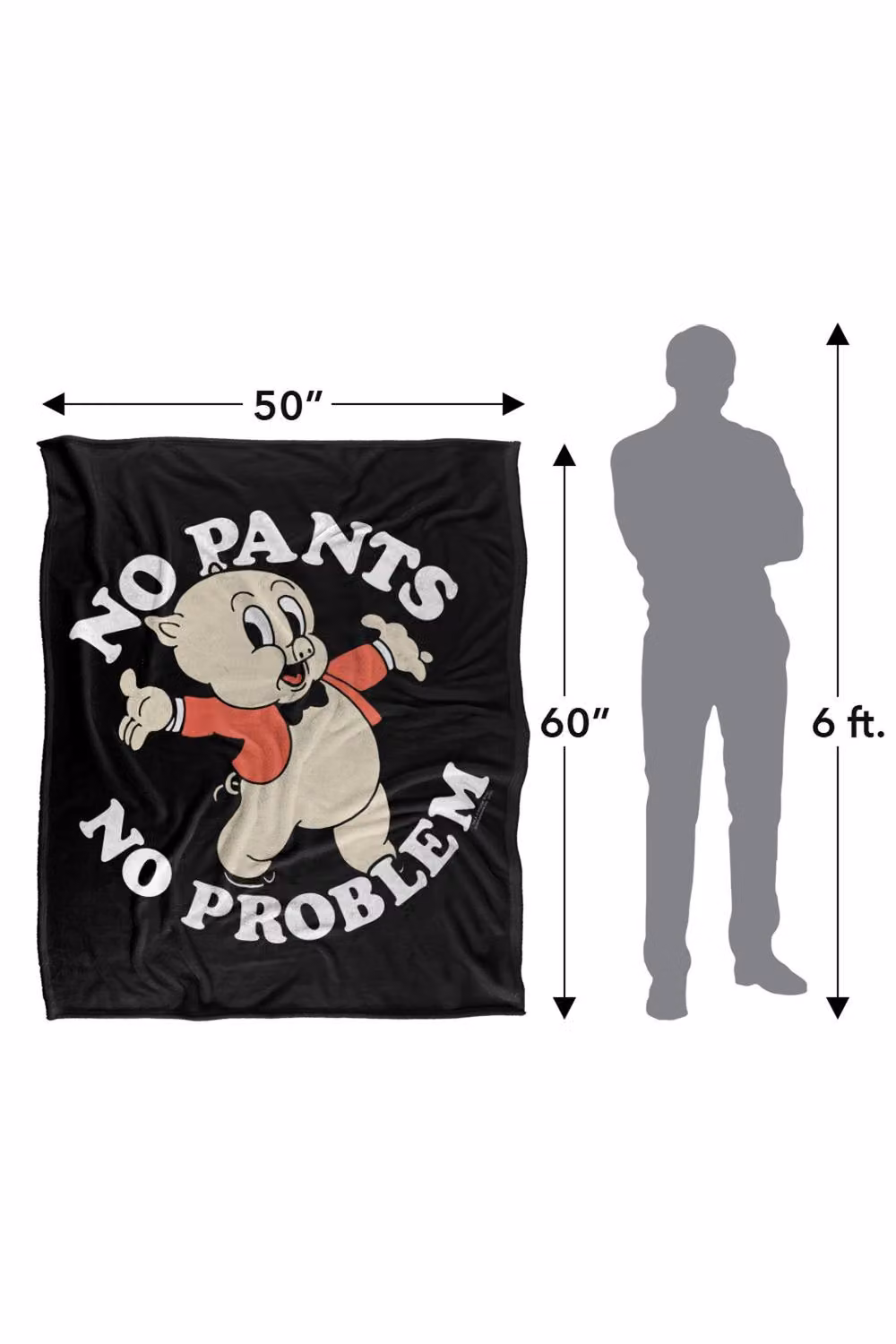 Warner Bros. Looney Tunes No Pants Super Soft Silky Touch Fleece Throw Blanket, Multicolour, W: 152.4 cm x H: 127.0 cm – 8
