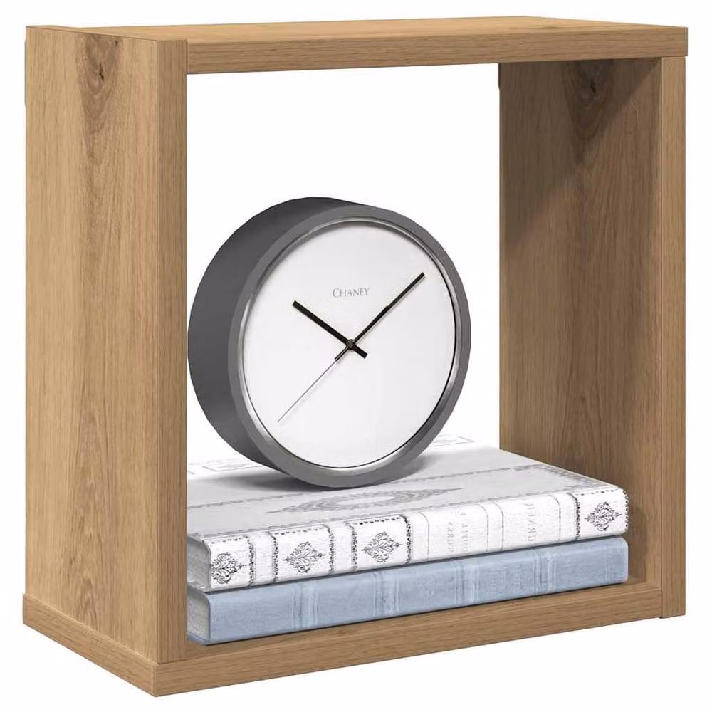 Berkfield Home Artisan Oak Wall Cube Shelves, 2 Pack, Brown, W/D/H: 30 x 15 x 30 cm – 2
