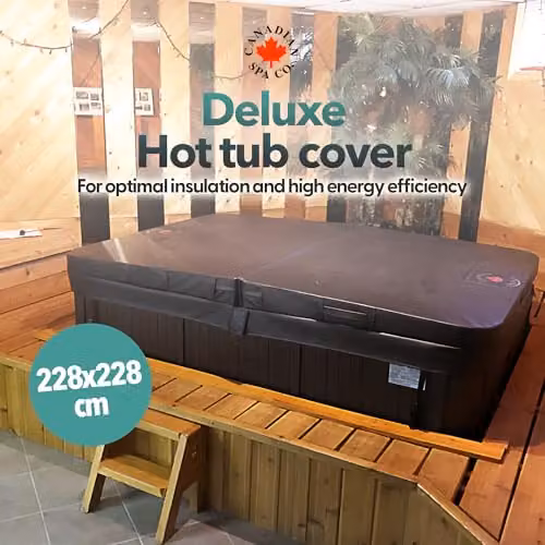 Canadian Spa Co. Square Thermal Hot Tub Cover, Waterproof and UV-Resistant, Brown, W: 228 cm x D: 228 cm – 2
