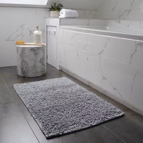 Allure Bath Fashions Tumble Twist Bath Mat, 100% Cotton, Dove Grey, W: 55 cm x L: 90 cm – 2