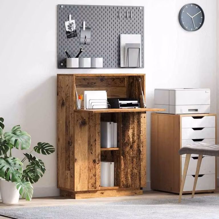 Berkfield Home Brown Rustic Writing Desk in Engineered Wood