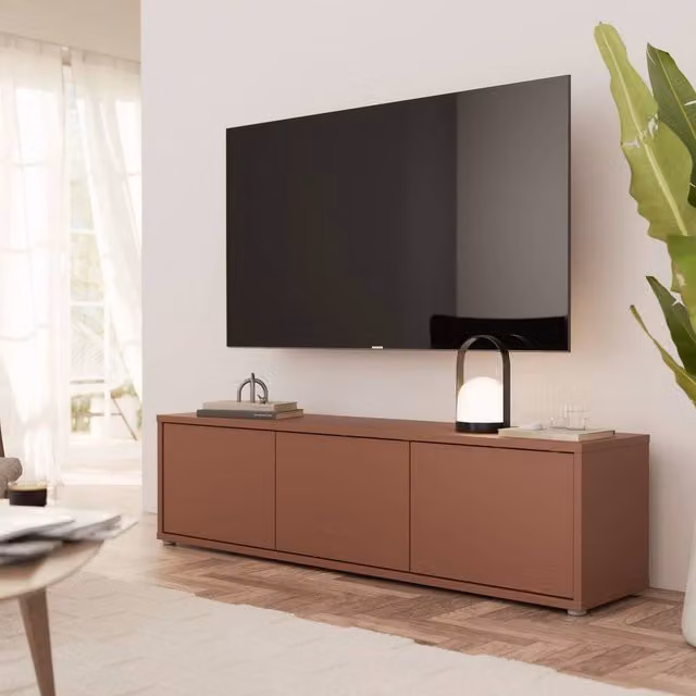 Furniture To Go Alice Springs Wide TV Cabinet with 3 Push-Open Doors in Terracotta – 1