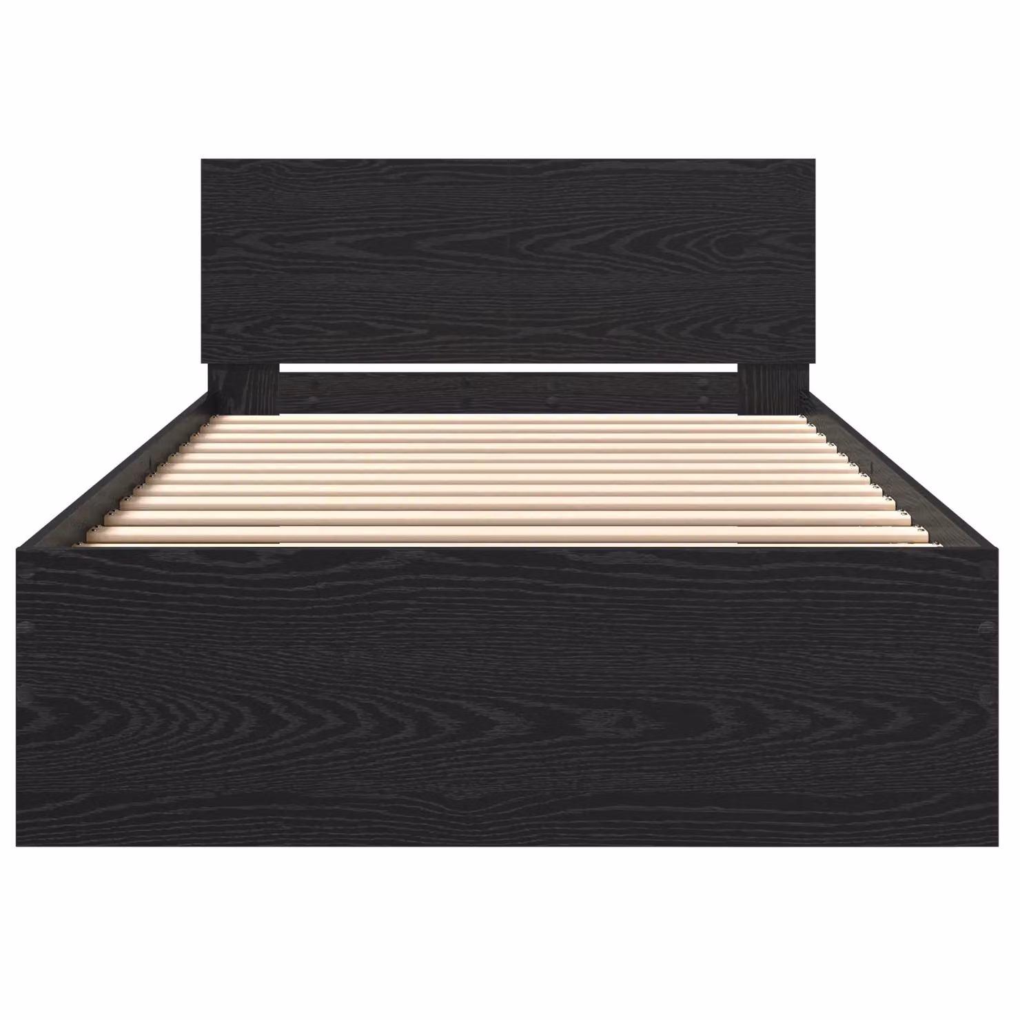 Berkfield Home Bed Frame with Headboard in Black Oak, W/D/H: 100 x 200 x 31 cm – 3