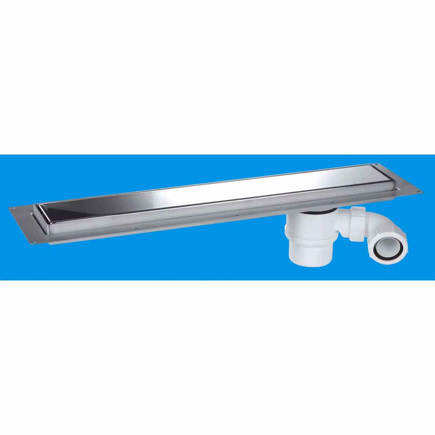 McAlpine CD800-P Polished Stainless Steel Standard Linear Channel Drain, Silver, Length: 74.8 cm – 2