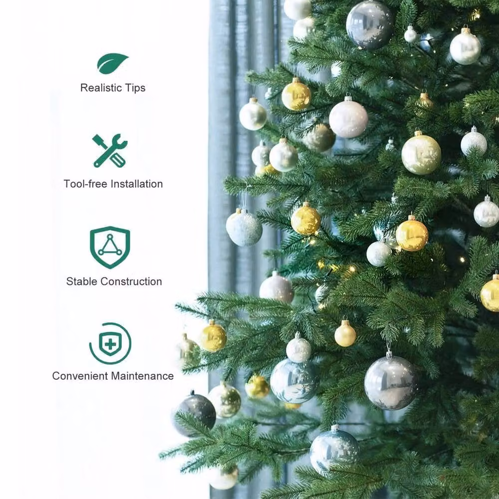 Kelvenix 210 cm Slim Pencil Pine Artificial Christmas Tree in Green – 4