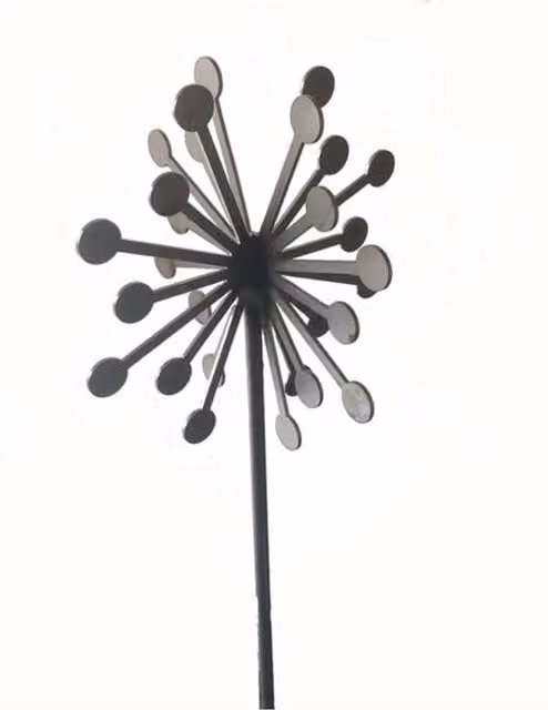Poppyforge Pack of 3 Black Steel 3D Allium Plant Pins, Height: 152 cm