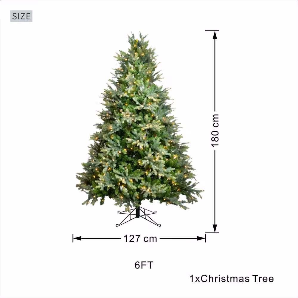 Direct Wicker 6ft Pre-lit Artificial Grand Fir Christmas Tree with Warm White LED Lights in Green – 2