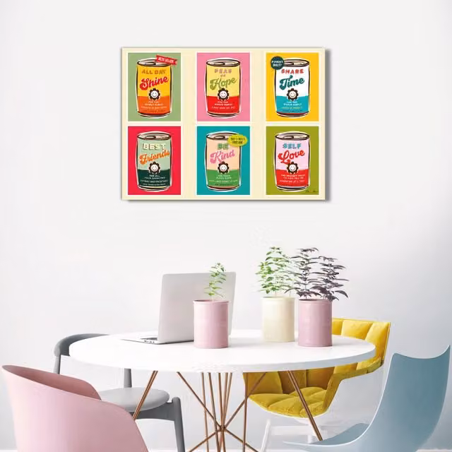 Vari Retro Sentiment Typography Canvas in Multicolour