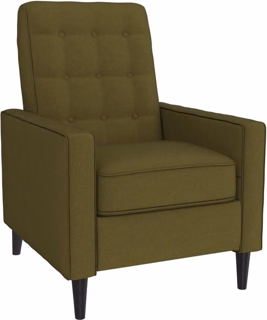 Dorel Home Wimberly Relax Recliner in Green Fabric with Solid Wood Frame