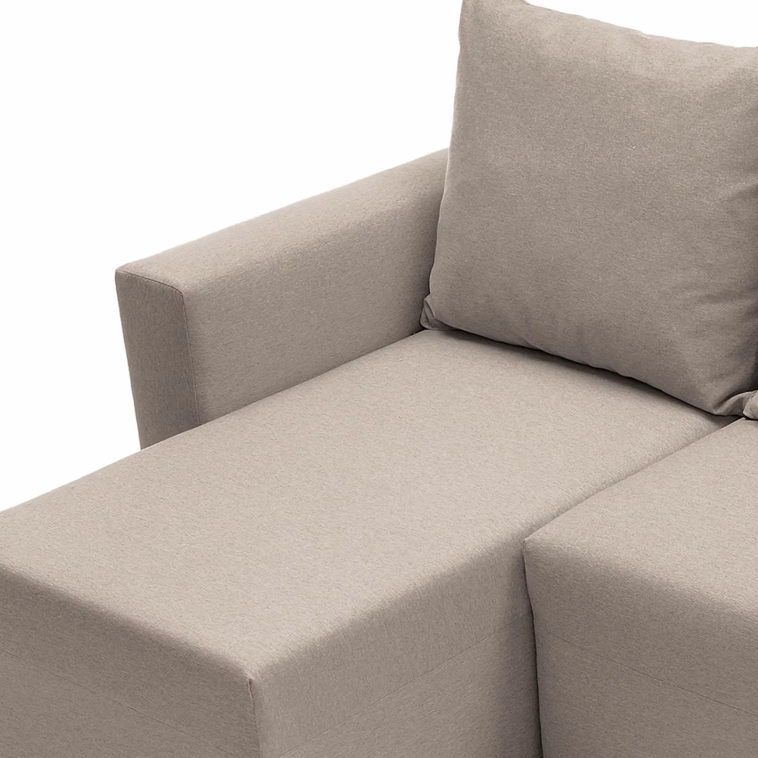 Abakus Direct Oslo Reversible L-Shape Corner Sofa Bed in Sand and Khaki Fabric with Sleeping Function and Lift-Up Seat – 3