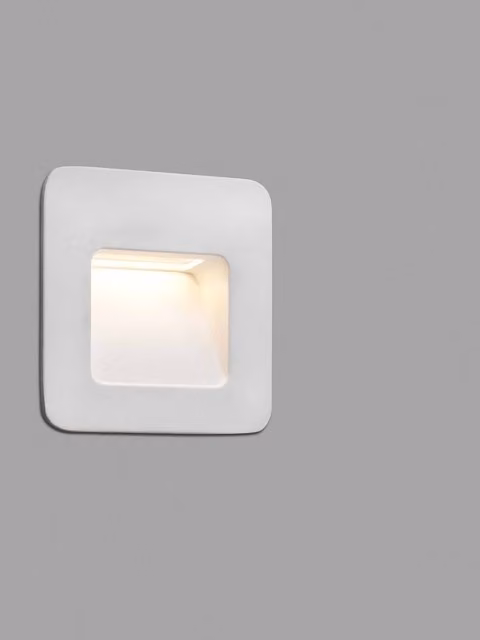 Faro Nase LED Outdoor Recessed Wall Light in White for Stairs and Gardens, Diameter: 9.4 cm