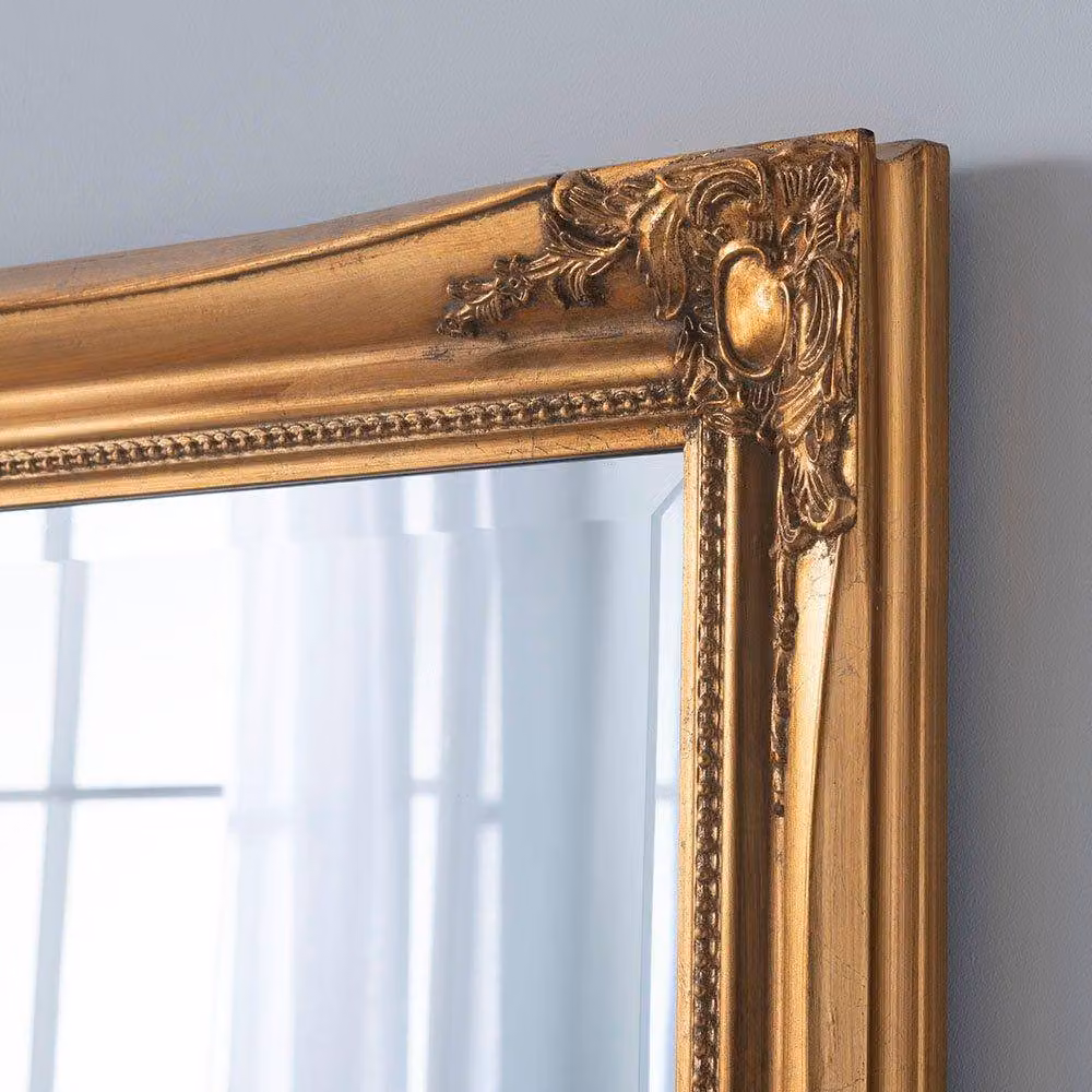 Yearn Mirrors French Style Carved Rectangular Wall Mirror in Gold, H 135 cm x W 45 cm – 2