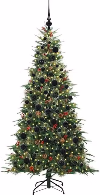 Berkfield Home Elegant Artificial Hinged Christmas Tree, Green, Height: 180 cm