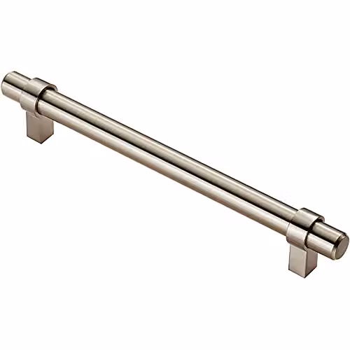 Loops Round T-Bar Cabinet Pull Handle in Brushed Silver, 200 x 14 mm, 160 mm Fixing Centres